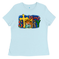 Baby Blue True Story Holy Family Ladies Tee - MaliasSmallBusiness