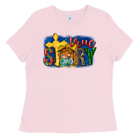 Bubblegum Pink True Story Holy Family Ladies Tee - MaliasSmallBusiness