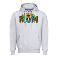 Heather Grey football mom Zipper Hoodie - BundleAndBundleShop