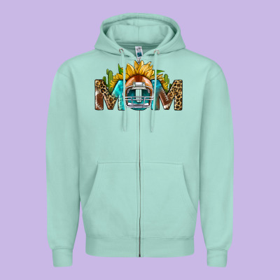 Football Mom Zipper Hoodie Designed By Bundleandbundleshop
