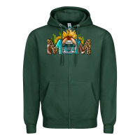 Sports Green football mom Zipper Hoodie - BundleAndBundleShop