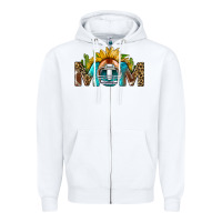 White football mom Zipper Hoodie - BundleAndBundleShop