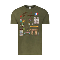 Vintage Olive paris bonjour eiffel tower paris lover paris traveling vacay Vintage Tee - trangStudio