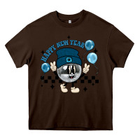 Chocolate Brown happy new year disco ball Heavy Core Tee - MaliasSmallBusiness