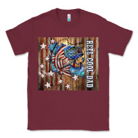Burgundy Western Reel Cool Dad American Classic Tee - LillyAllenDesigns