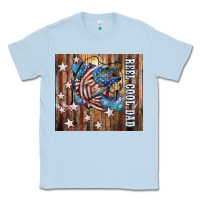 Dusty Blue Western Reel Cool Dad American Classic Tee - LillyAllenDesigns