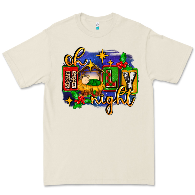 Oh Holy Night With Baby Jesus For Christmas Premium Tee by MaliasSmallBusiness | Teevron