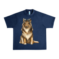 Navy collie with bandanna Urban Heavy Tee - texasbilliewilder