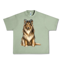 Oil Green collie with bandanna Urban Heavy Tee - texasbilliewilder
