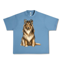 Pebble Blue collie with bandanna Urban Heavy Tee - texasbilliewilder