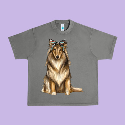Collie With Bandanna Urban Heavy Tee Designed By Texasbilliewilder