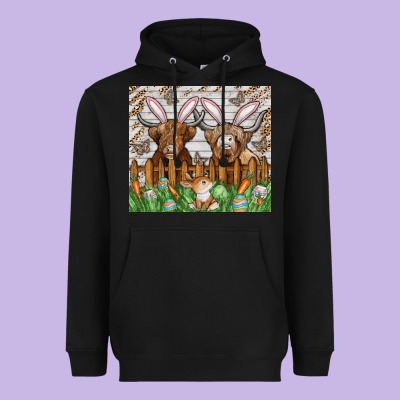 Easter Cow Heavyweight Hoodie Designed By Cowhidedigitalart