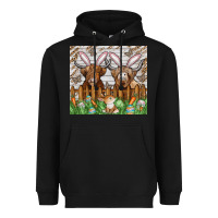 Black easter cow Heavyweight Hoodie - CowhideDigitalArt