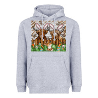 Heather Grey easter cow Heavyweight Hoodie - CowhideDigitalArt