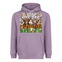 Lavender easter cow Heavyweight Hoodie - CowhideDigitalArt