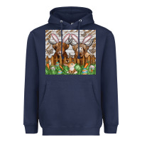 Navy easter cow Heavyweight Hoodie - CowhideDigitalArt