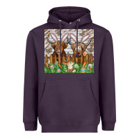 Plum easter cow Heavyweight Hoodie - CowhideDigitalArt