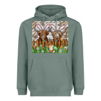 Sage easter cow Heavyweight Hoodie - CowhideDigitalArt