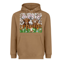 Toasted Coconut easter cow Heavyweight Hoodie - CowhideDigitalArt