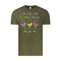 Vintage Olive At My Age I need Glasses Vintage Tee - DesignPulse