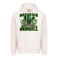 Pale Pink shamrock and roll Premium Hoodie - FaDigitalArtStudio