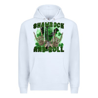 White shamrock and roll Premium Hoodie - FaDigitalArtStudio