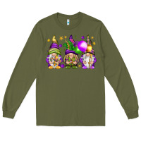 Army Green Mardi Gras gnomies with elements Long Sleeve Tee - HowdyJamesFarm