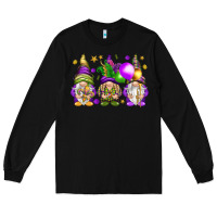Black Mardi Gras gnomies with elements Long Sleeve Tee - HowdyJamesFarm