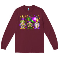 Burgundy Mardi Gras gnomies with elements Long Sleeve Tee - HowdyJamesFarm