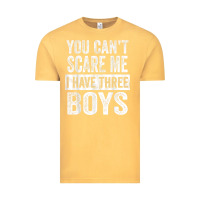 Vintage Mustard You Can't Scare Me I Have Three Boys Funny Sons Mom Dad Gift Vintage Tee - DesignPulse
