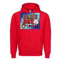 Red game day vibes mouse pad Zipper Hoodie - BundleAndBundleShop