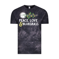 Cloud Black peace , love & bluegrass   banjo nature vines illu Vintage Tee - DesignPulse