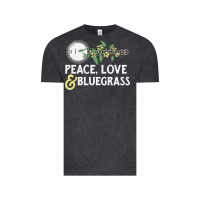 Vintage Black peace , love & bluegrass   banjo nature vines illu Vintage Tee - DesignPulse