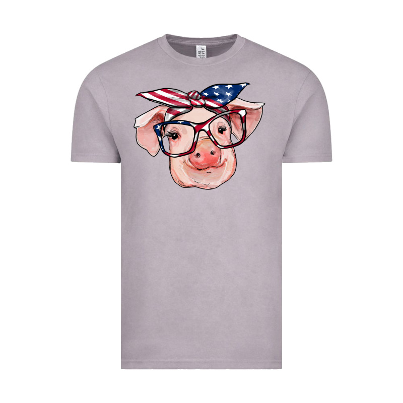 American Flag With Pig Vintage Tee by RanaPortraitStore | Teevron