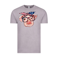 Vintage Zinc american flag with pig Vintage Tee - RanaPortraitStore