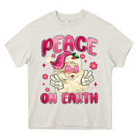 Cream peace on earth Heavy Core Tee - MaliasSmallBusiness