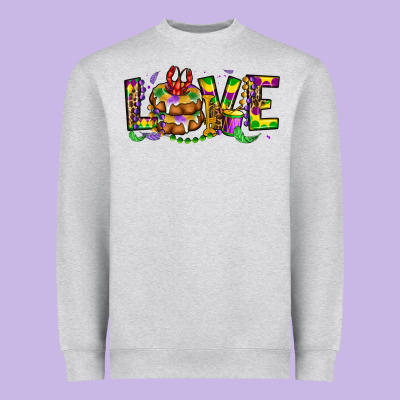 Mardi Gras Love Heavyweight Sweatshirt Designed By Oliviacreatesart