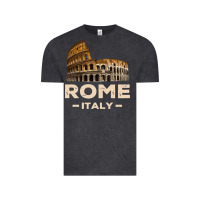 Vintage Black Cool Vintage Roma Italia Colosseum Souvenirs, Rome Italy Pullover Hood Vintage Tee - DesignPulse