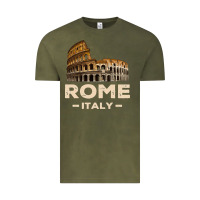Vintage Olive Cool Vintage Roma Italia Colosseum Souvenirs, Rome Italy Pullover Hood Vintage Tee - DesignPulse