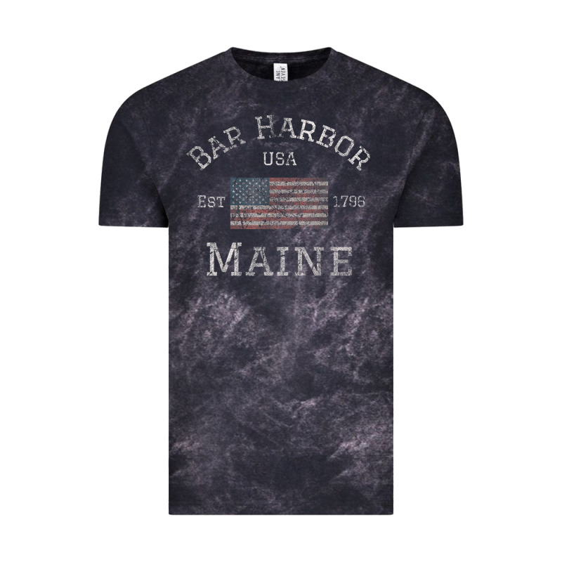 Bar Harbor Maine Usa American Flag Established Me Vintage Vintage Tee by PixelWave | Teevron