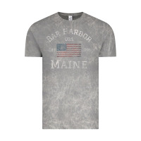 Cloud Rock Bar Harbor Maine USA American Flag Established ME Vintage Vintage Tee - PixelWave