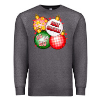 Charcoal Heather merry christmas ball Premium Sweatshirt - CowhideDigitalArt