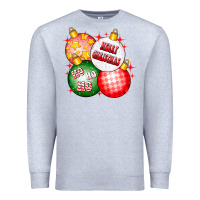 Heather Grey merry christmas ball Premium Sweatshirt - CowhideDigitalArt