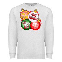 Oatmeal Heather merry christmas ball Premium Sweatshirt - CowhideDigitalArt