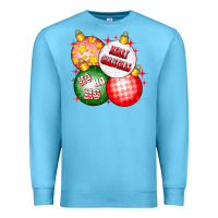 Ocean Blue merry christmas ball Premium Sweatshirt - CowhideDigitalArt