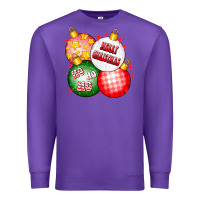 Purple merry christmas ball Premium Sweatshirt - CowhideDigitalArt