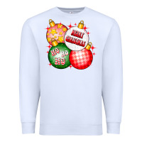 White merry christmas ball Premium Sweatshirt - CowhideDigitalArt