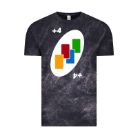 Cloud Black Uno Card Game Draw Four Vintage Tee - PixelWave