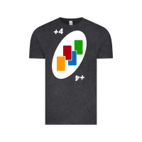Vintage Black Uno Card Game Draw Four Vintage Tee - PixelWave