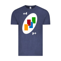 Vintage Denim Uno Card Game Draw Four Vintage Tee - PixelWave